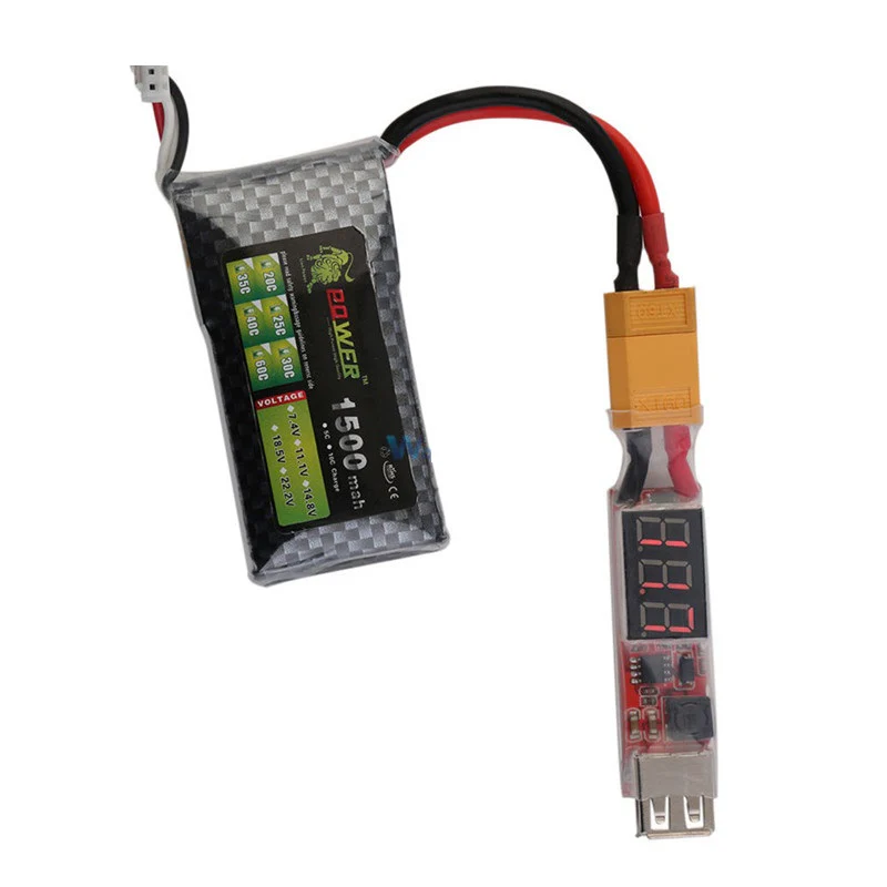LiPo Li-ion Battery Voltmeter Converter XT60 to USB 5V 2A Charger / Adapter LED display voltmeter indicator - Image 4