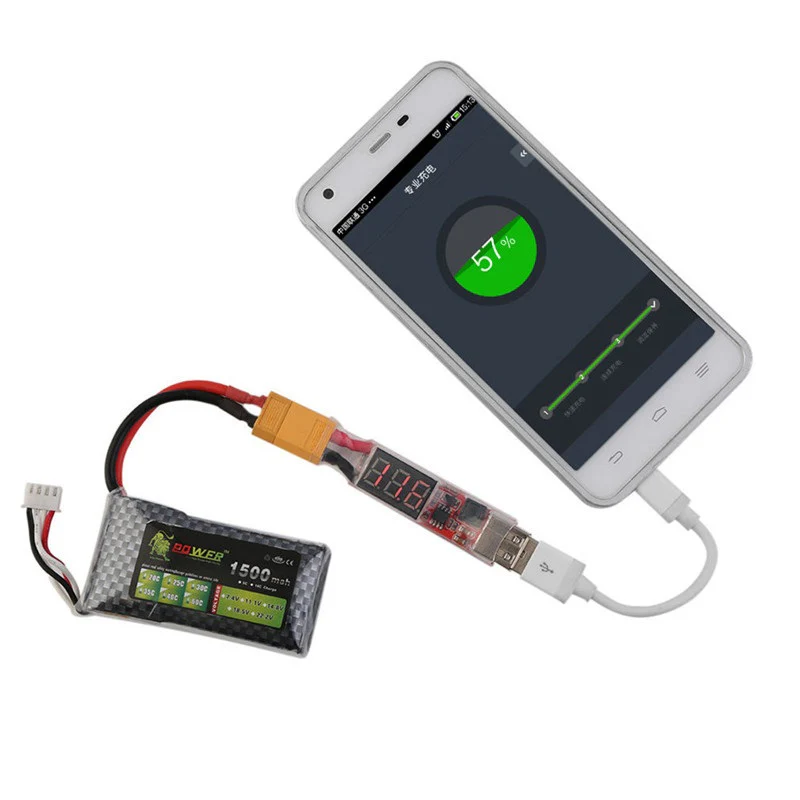 LiPo Li-ion Battery Voltmeter Converter XT60 to USB 5V 2A Charger / Adapter LED display voltmeter indicator - Image 5