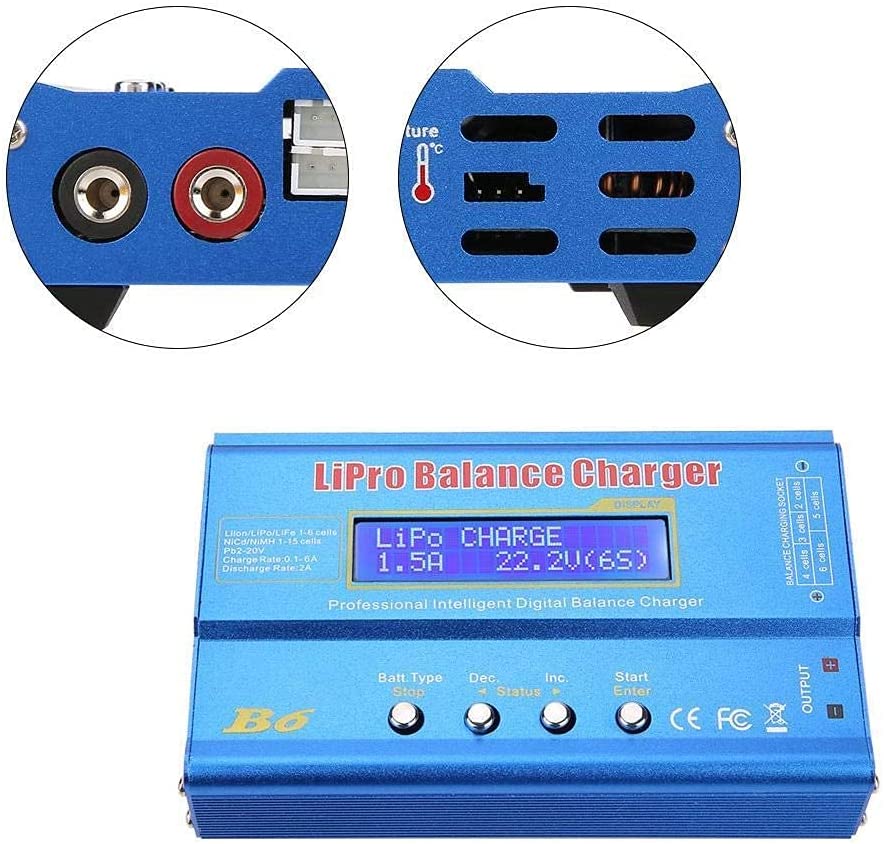 iMAX B6 80W RC Lithium Battery Balance Charger (Lipo Li-ion LiFe NiMh) Digital RC Balance Charger/Discharger + 15V 6A Adapter - Image 5