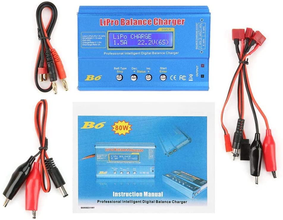 iMAX B6 80W RC Lithium Battery Balance Charger (Lipo Li-ion LiFe NiMh) Digital RC Balance Charger/Discharger + 15V 6A Adapter - Image 6