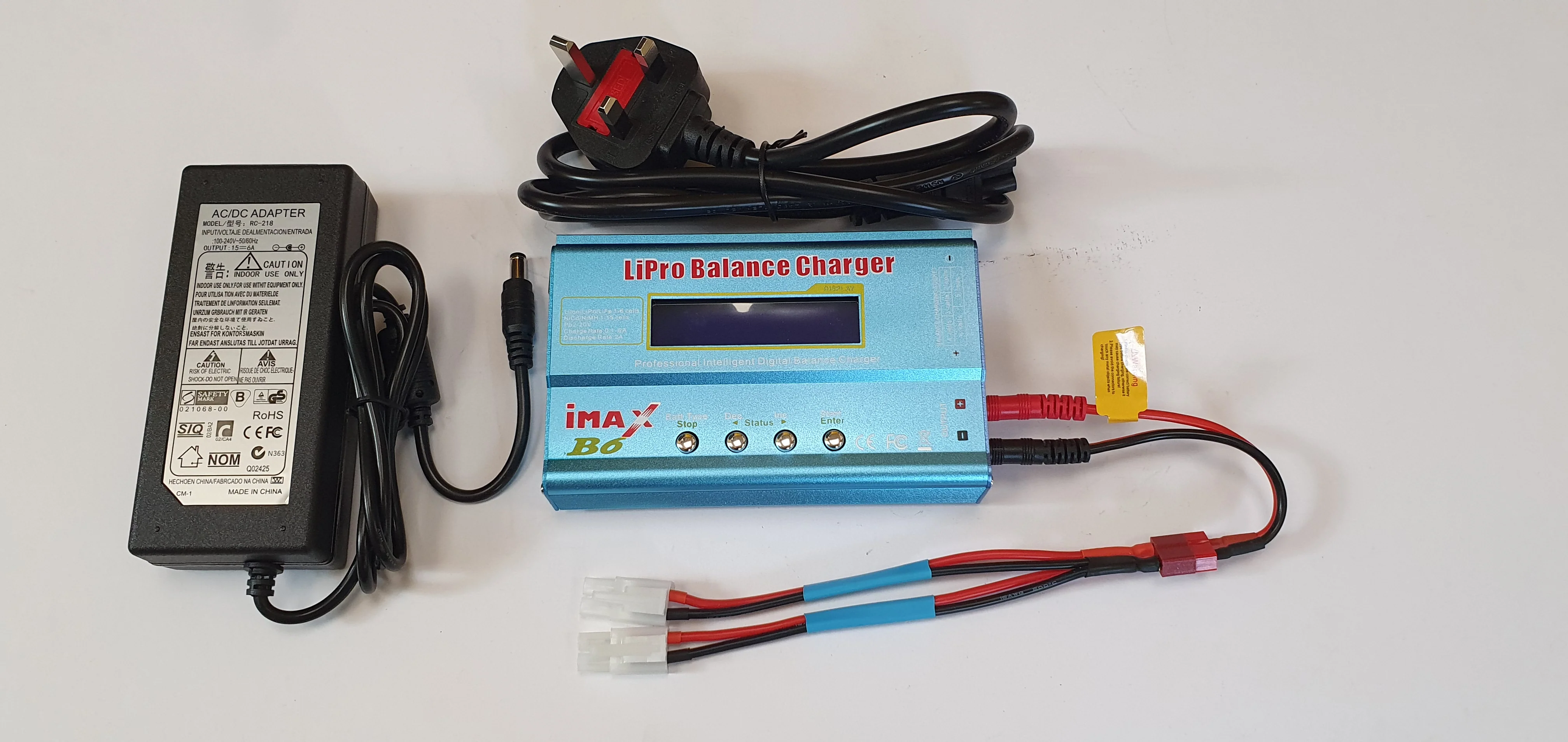 iMAX B6 80W RC Lithium Battery Balance Charger with Dual Tamiya split cable - Digital RC Balance Charger/Discharger + 15V 6A Adapter - Image 3
