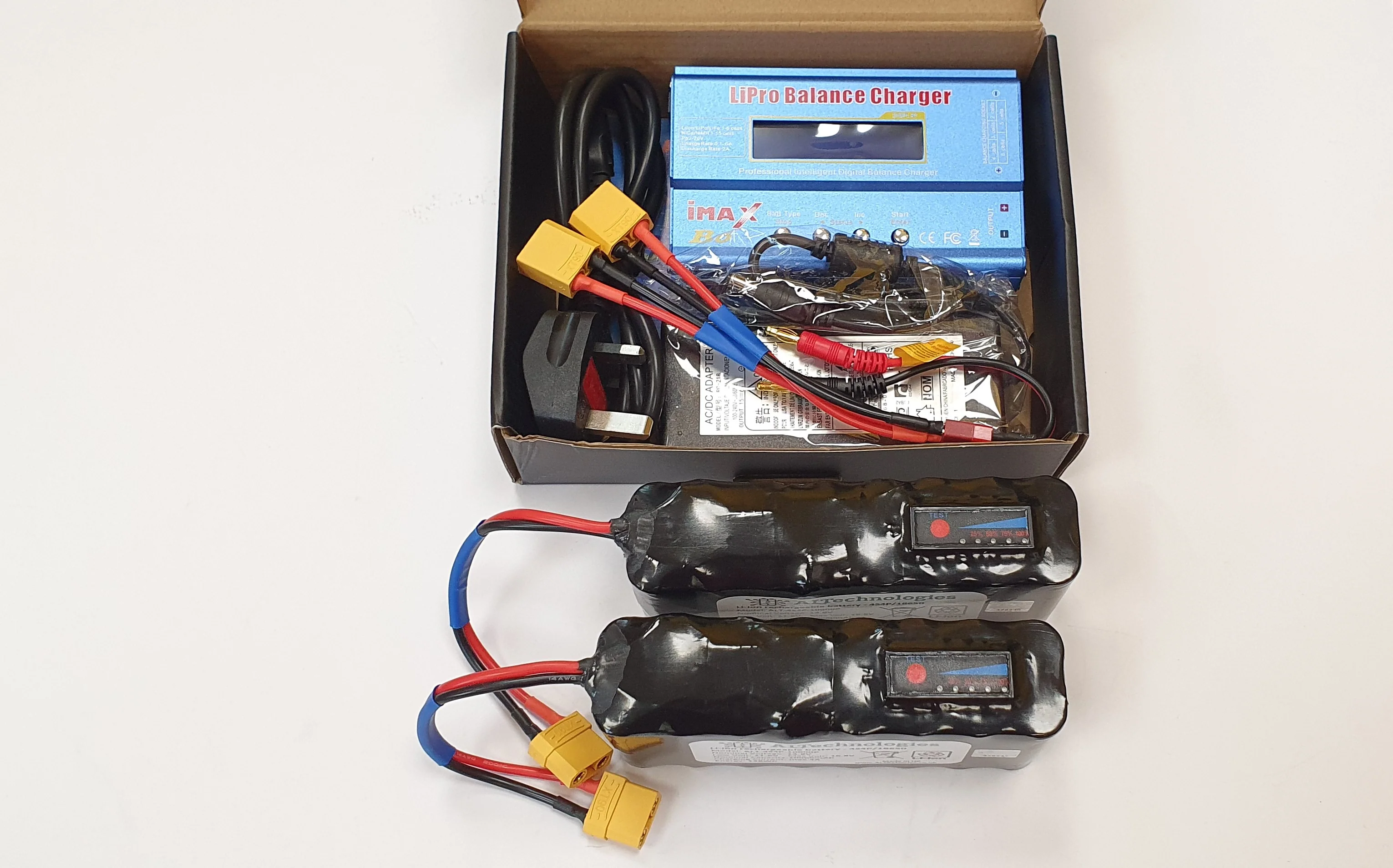 iMAX B6 80W RC Lithium Battery Balance Charger with Dual XT90 split cable - Digital RC Balance Charger/Discharger + 15V 6A Adapter - Image 3