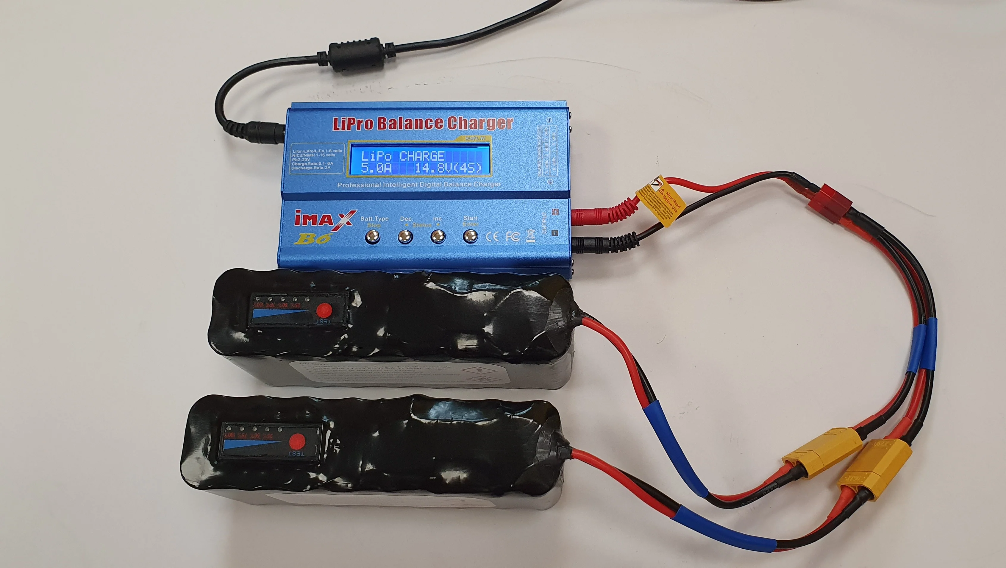 iMAX B6 80W RC Lithium Battery Balance Charger with Dual XT90 split cable - Digital RC Balance Charger/Discharger + 15V 6A Adapter - Image 6