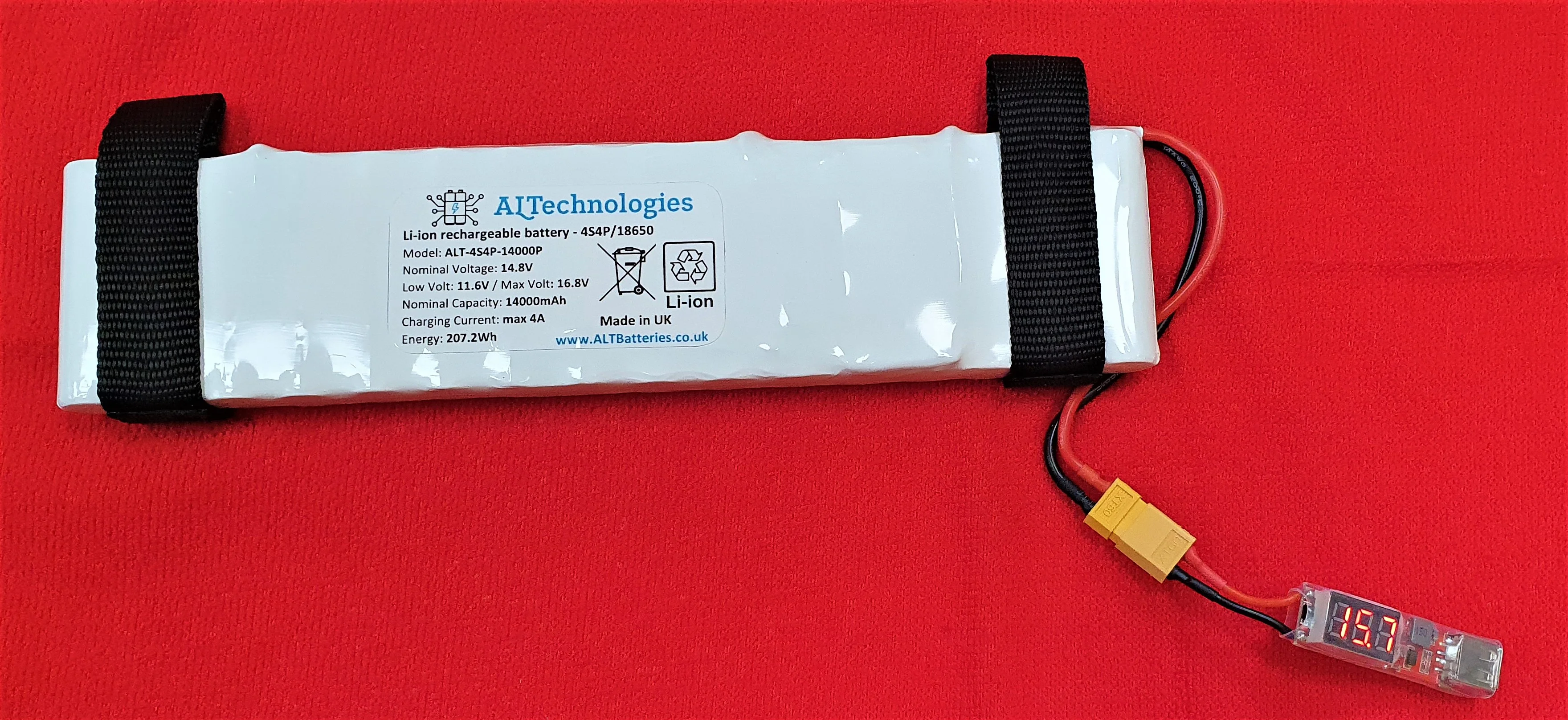 ND2 bait boat Lithium Battery Pack Li-ion 14.8V 14Ah - with finger straps - Image 10