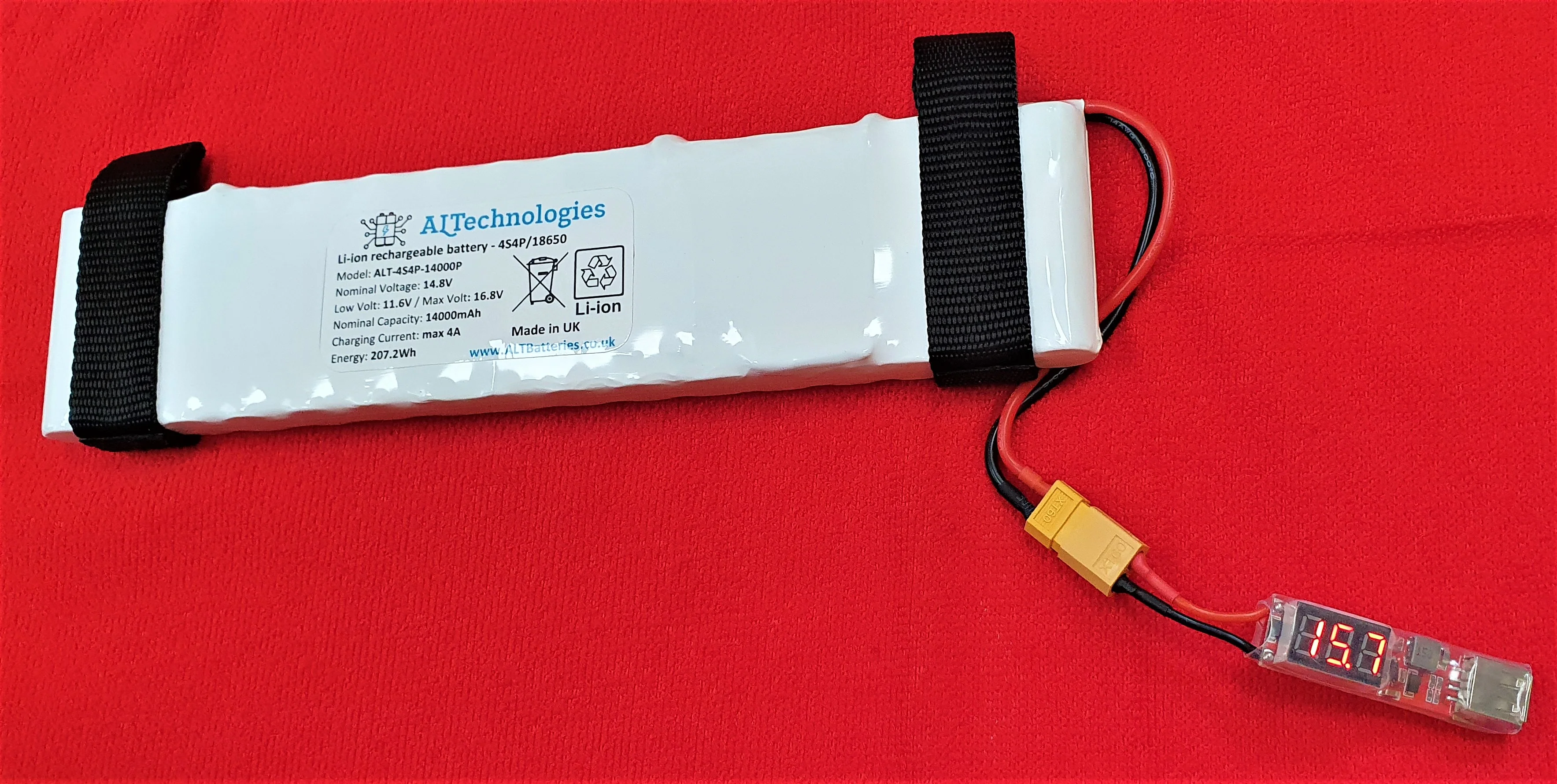 ND2 bait boat Lithium Battery Pack Li-ion 14.8V 14Ah - with finger straps - Image 11