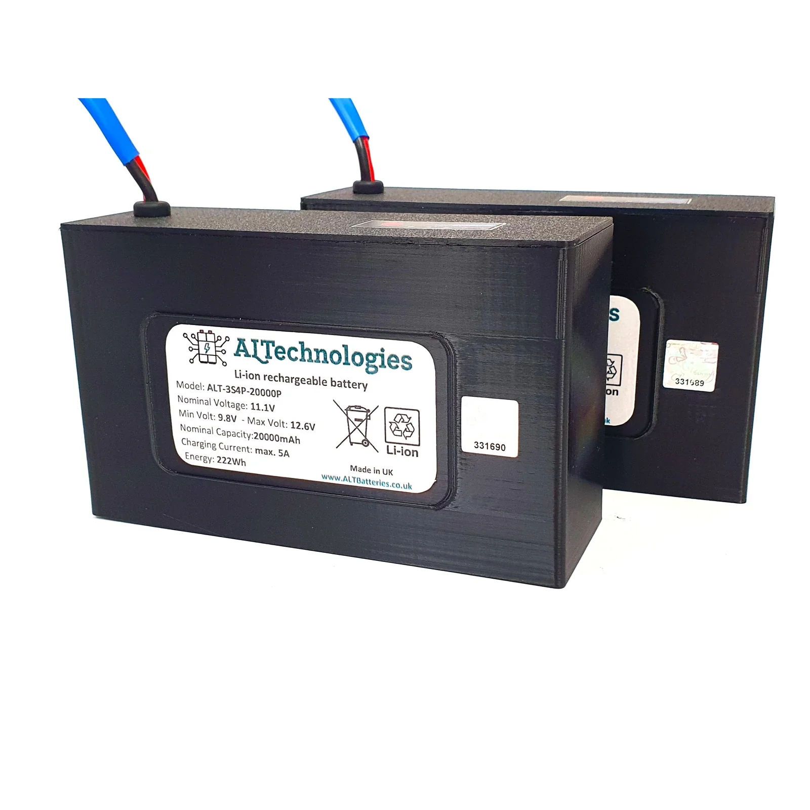 Sailvvay Bait Boat 11.1V 10000mah *pair* compatible battery packs, Li-ion batteries - Image 4